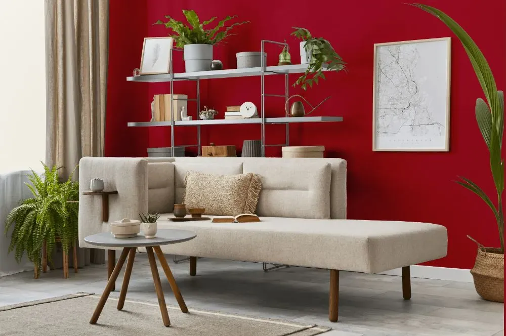 Benjamin Moore Candy Cane Red living room