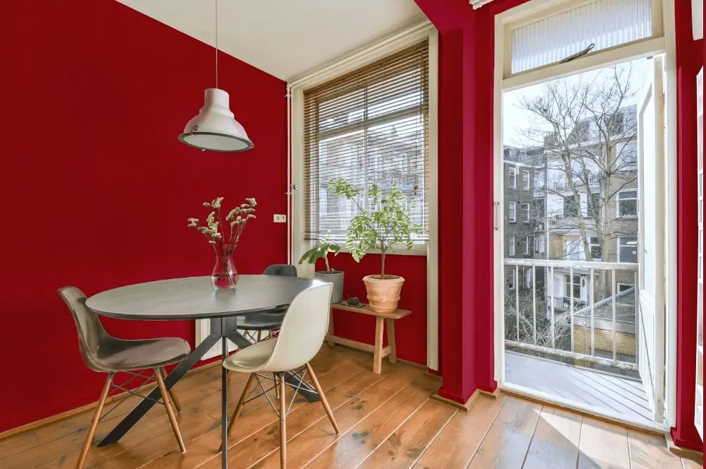 Benjamin Moore Candy Cane Red living room