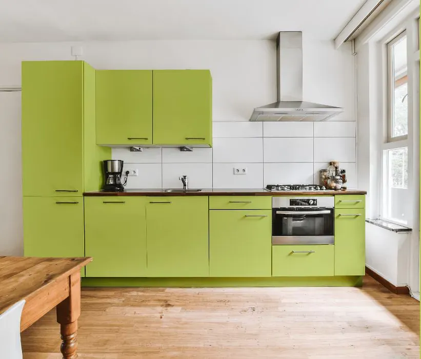 Benjamin Moore Candy Green kitchen cabinets