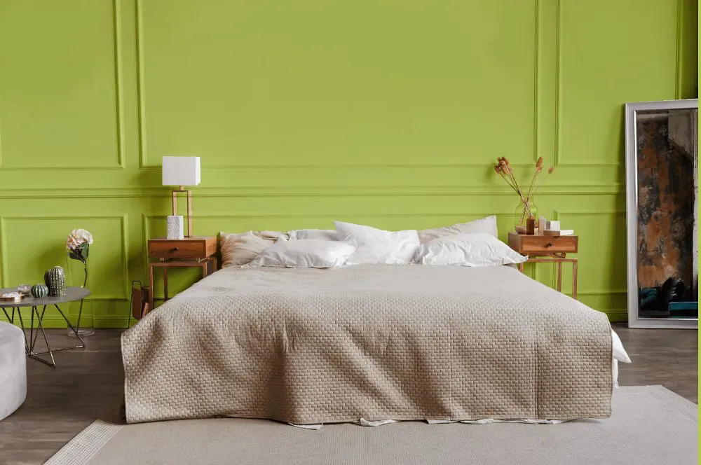 Benjamin Moore Candy Green bedroom