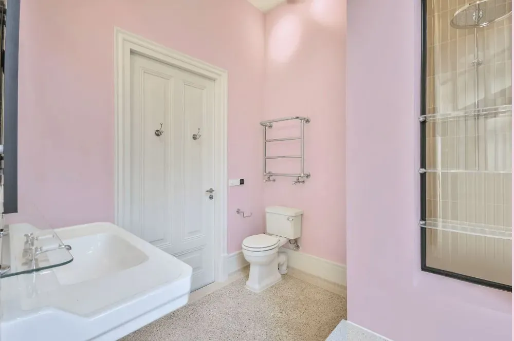 Benjamin Moore Candy Stripe bathroom