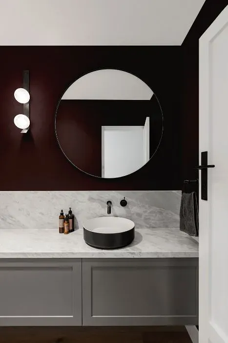 Benjamin Moore Caponata minimalist bathroom