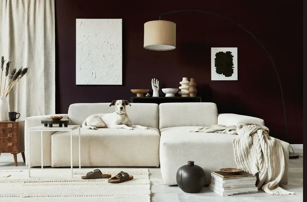 Benjamin Moore Caponata cozy living room