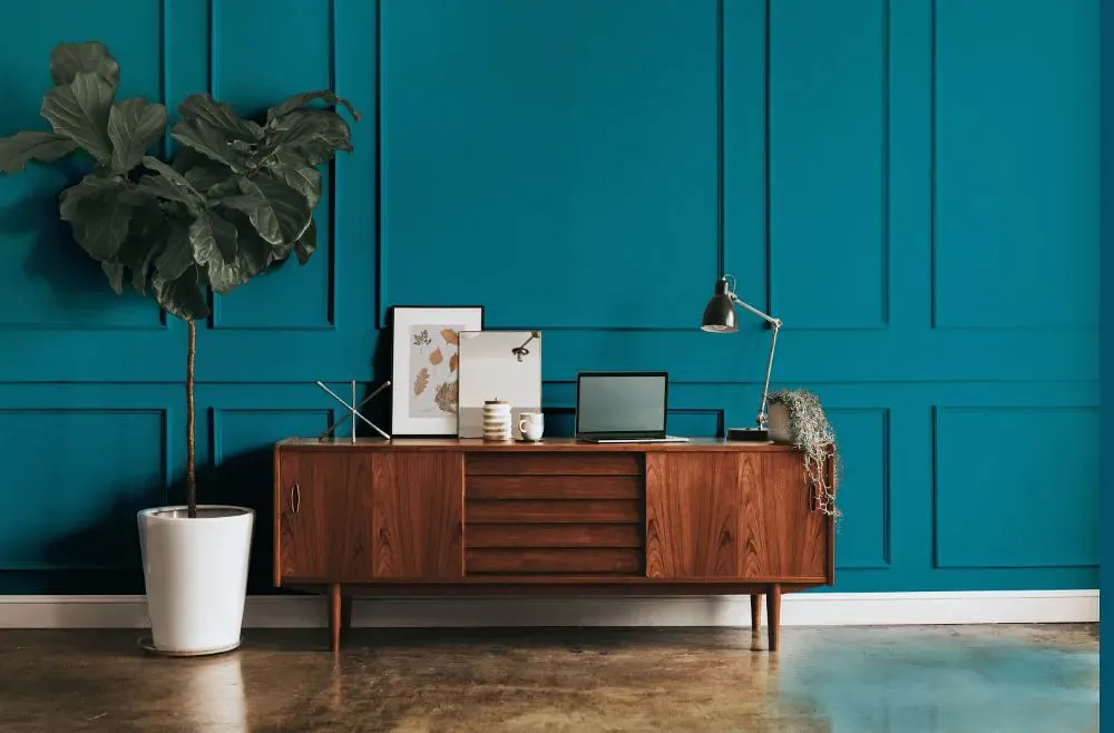 Benjamin Moore Caribbean Blue Water modern interior