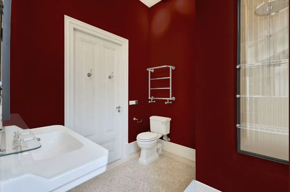 Benjamin Moore Carriage Red bathroom