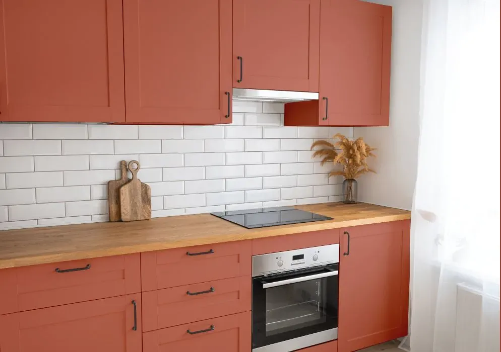 Benjamin Moore Carter Red kitchen cabinets