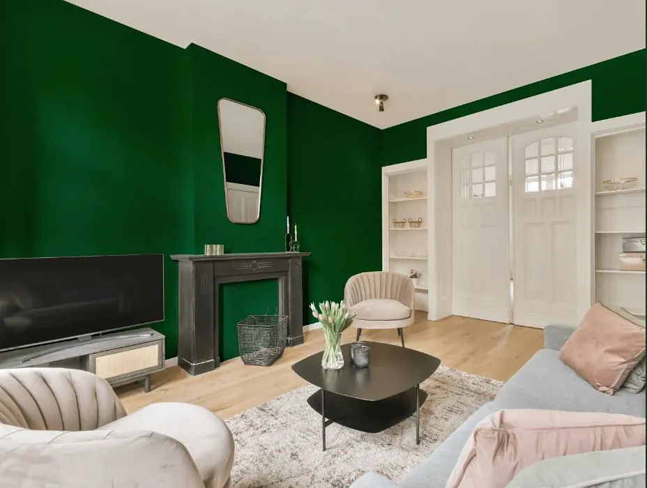 Benjamin Moore Celtic Green victorian house interior