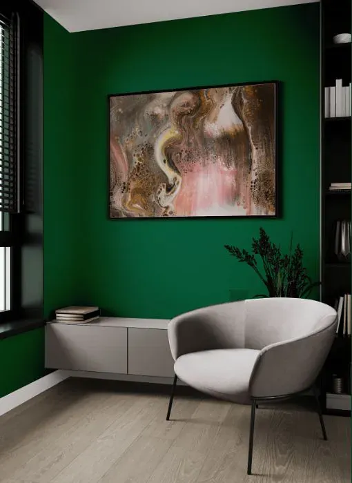 Benjamin Moore Celtic Green living room