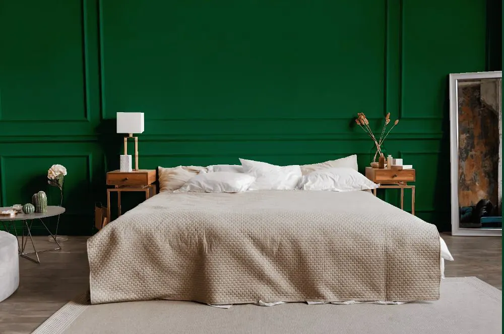 Benjamin Moore Celtic Green bedroom