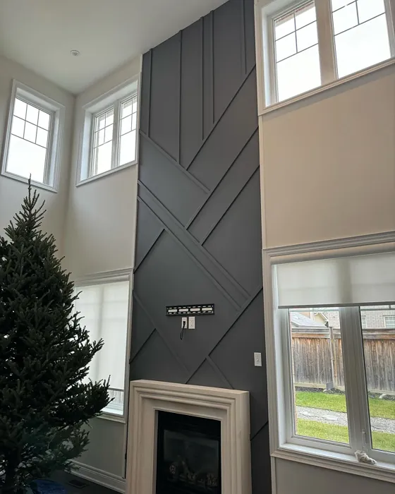 Benjamin Moore Charcoal Slate living room fireplace color