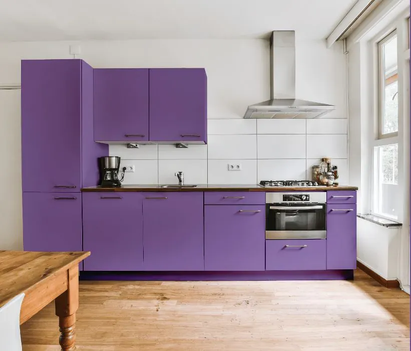 Benjamin Moore Charmed Violet kitchen cabinets