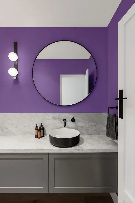 Benjamin Moore Charmed Violet minimalist bathroom