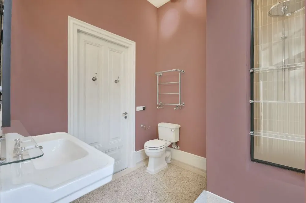 Benjamin Moore Cherry Malt bathroom