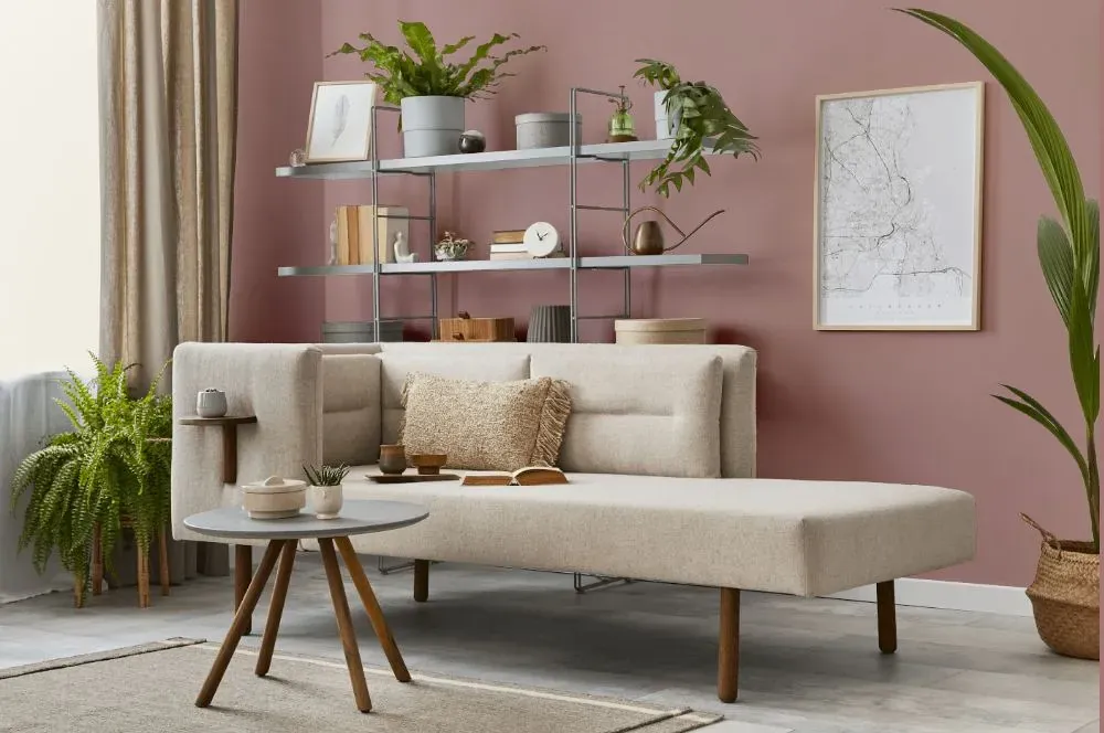 Benjamin Moore Cherry Malt living room