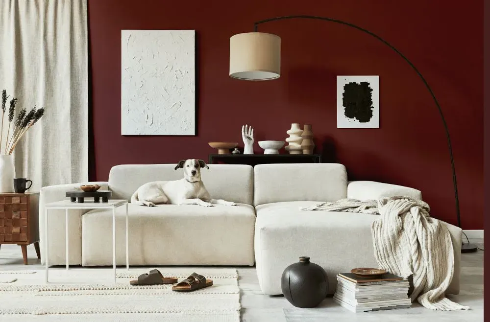 Benjamin Moore Chestnut cozy living room