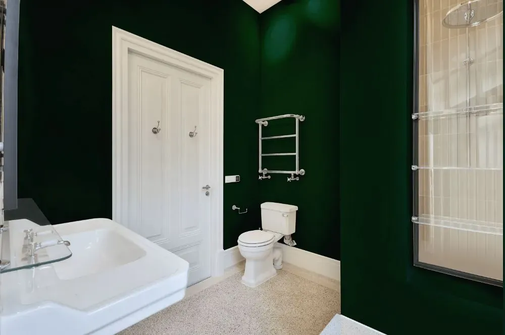 Benjamin Moore Chrome Green bathroom
