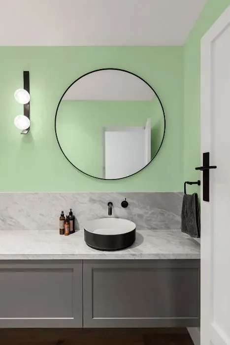 Benjamin Moore Citra Lime minimalist bathroom