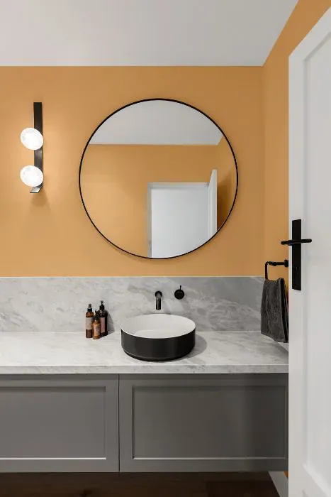 Benjamin Moore Citrus Blossom minimalist bathroom