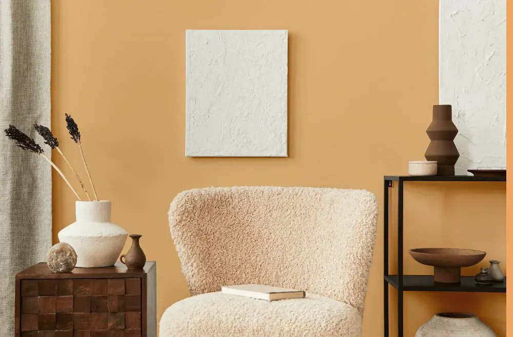 Benjamin Moore Citrus Blossom living room interior