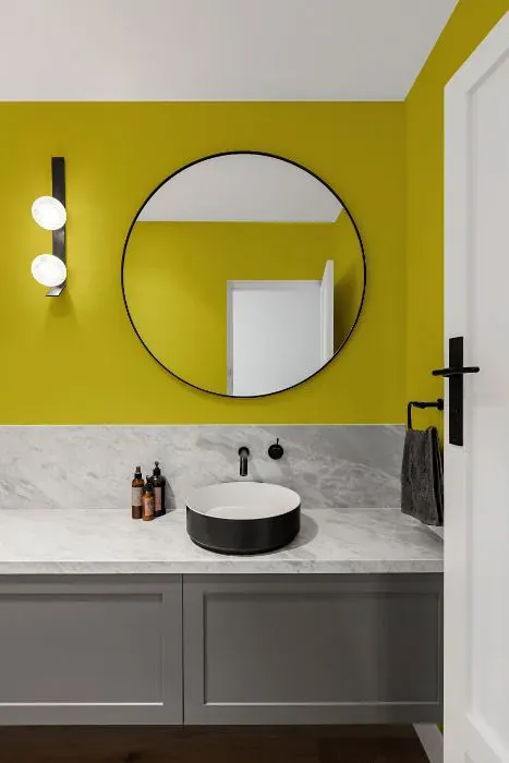 Benjamin Moore Citrus Burst minimalist bathroom