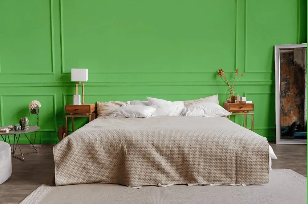 Benjamin Moore Citrus Green bedroom
