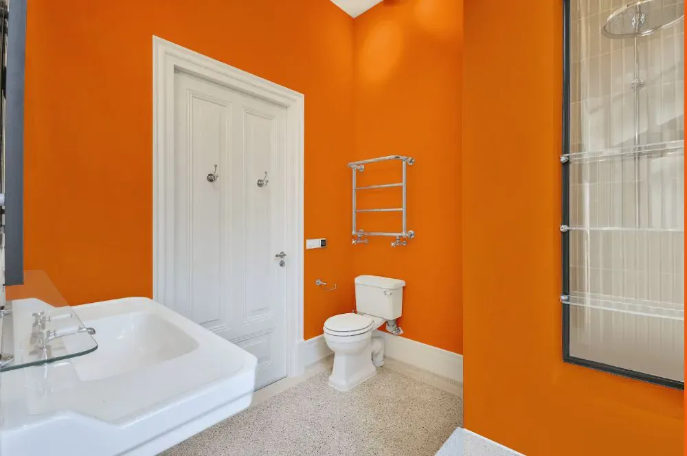 Benjamin Moore Citrus Orange bathroom