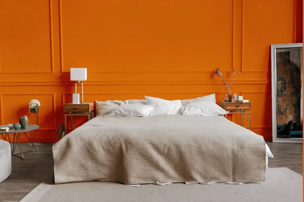 Benjamin Moore Citrus Orange bedroom