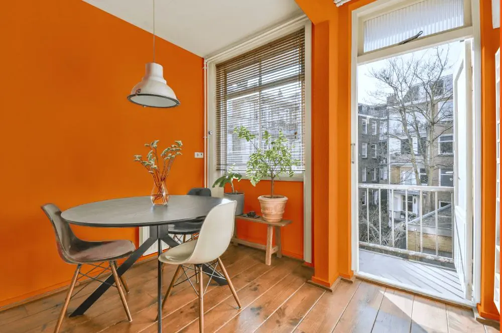 Benjamin Moore Citrus Orange living room