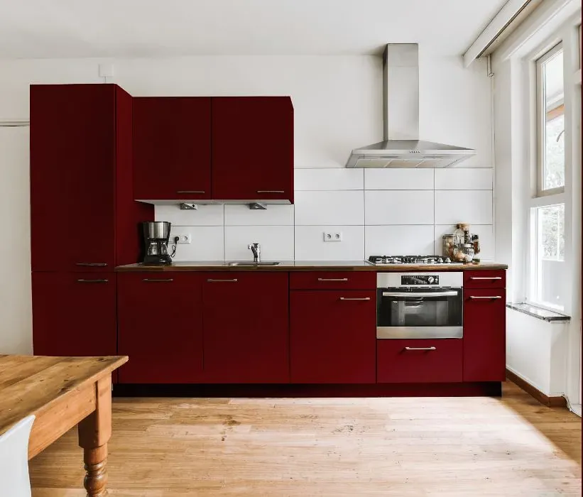 Benjamin Moore Classic Burgundy kitchen cabinets