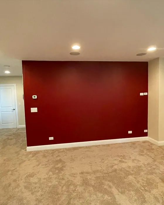 Benjamin Moore Classic Burgundy accent wall color paint