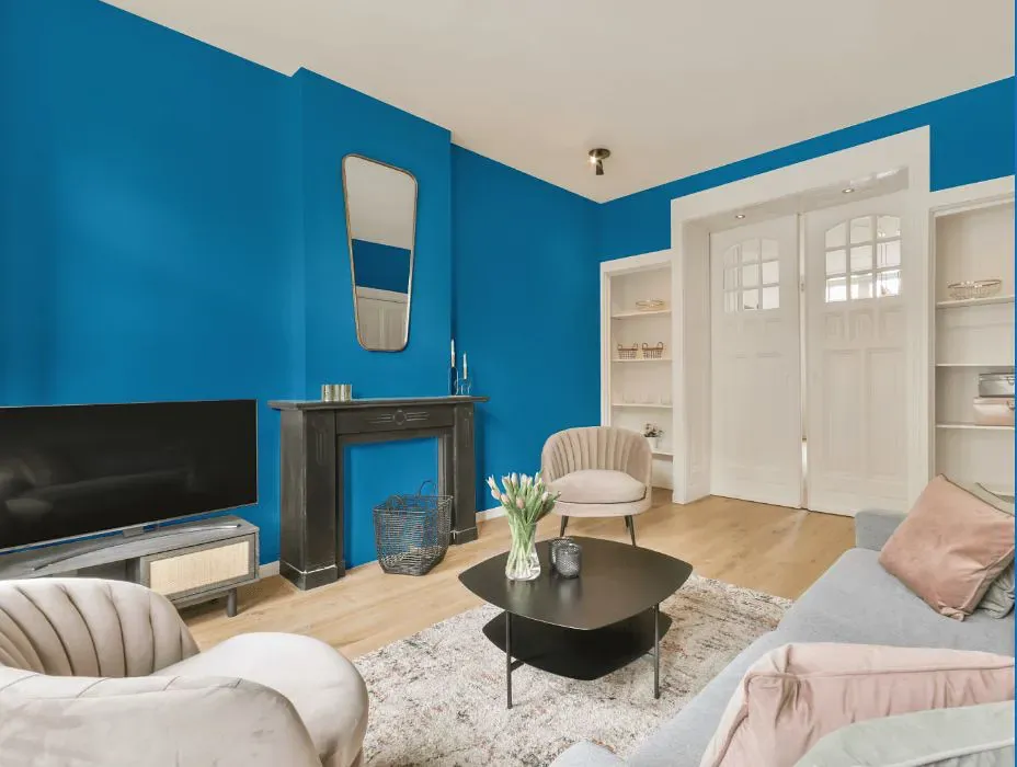 Benjamin Moore Clearest Ocean Blue victorian house interior