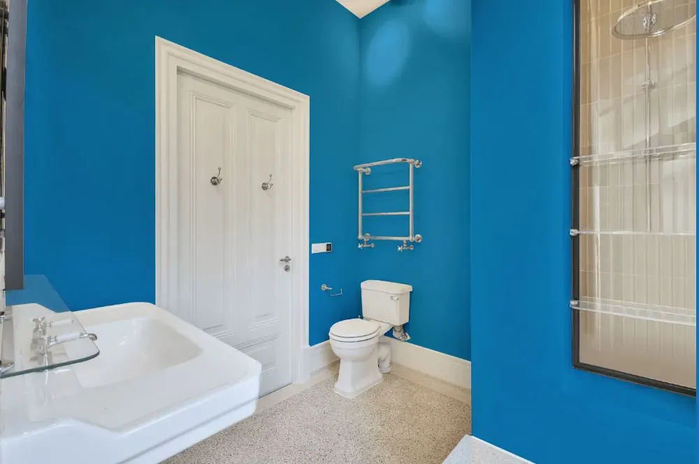 Benjamin Moore Clearest Ocean Blue bathroom