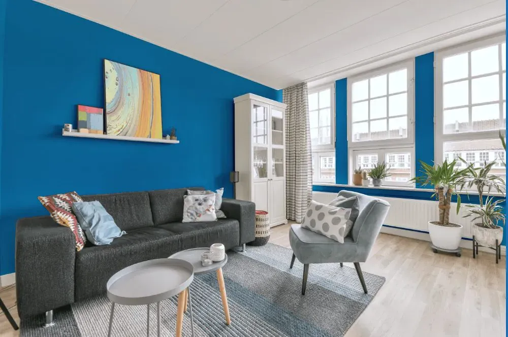 Benjamin Moore Clearest Ocean Blue living room walls
