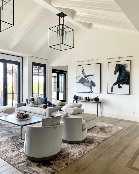 Benjamin Moore Cloud White Modern Living Room