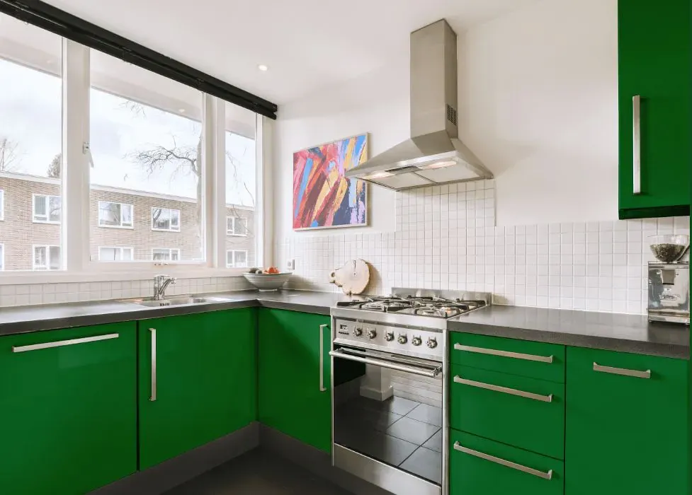 Benjamin Moore Clover Green kitchen cabinets