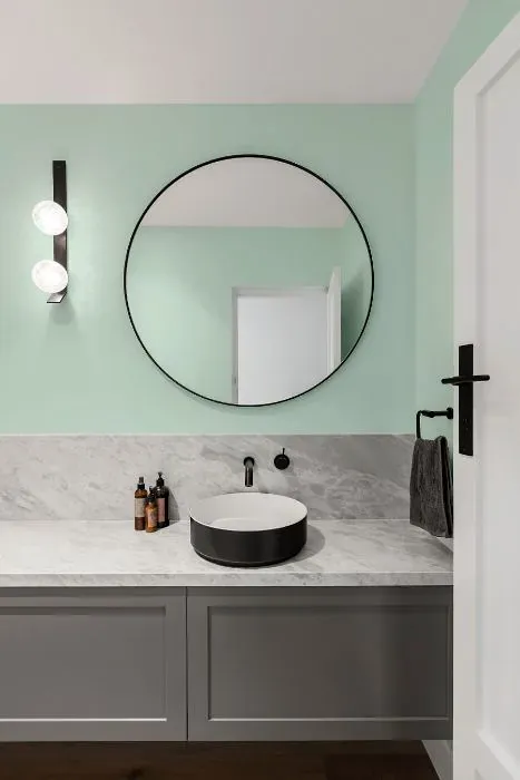 Benjamin Moore Cool Mint minimalist bathroom