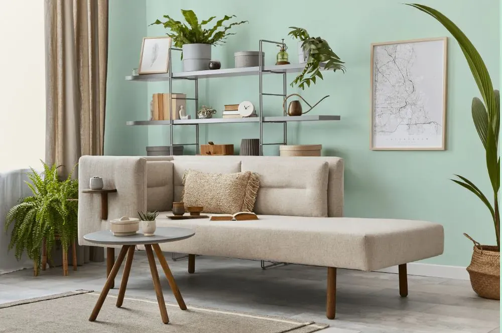 Benjamin Moore Cool Mint living room