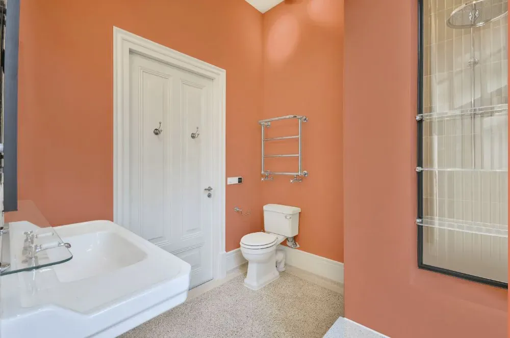 Benjamin Moore Coral Glow bathroom