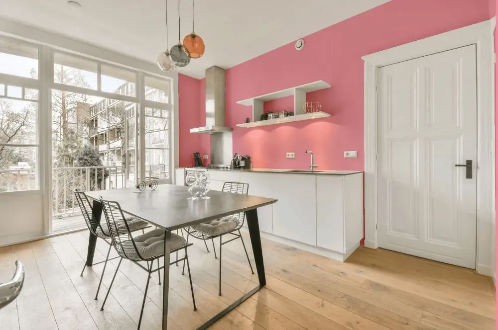 Benjamin Moore Coral Pink kitchen review