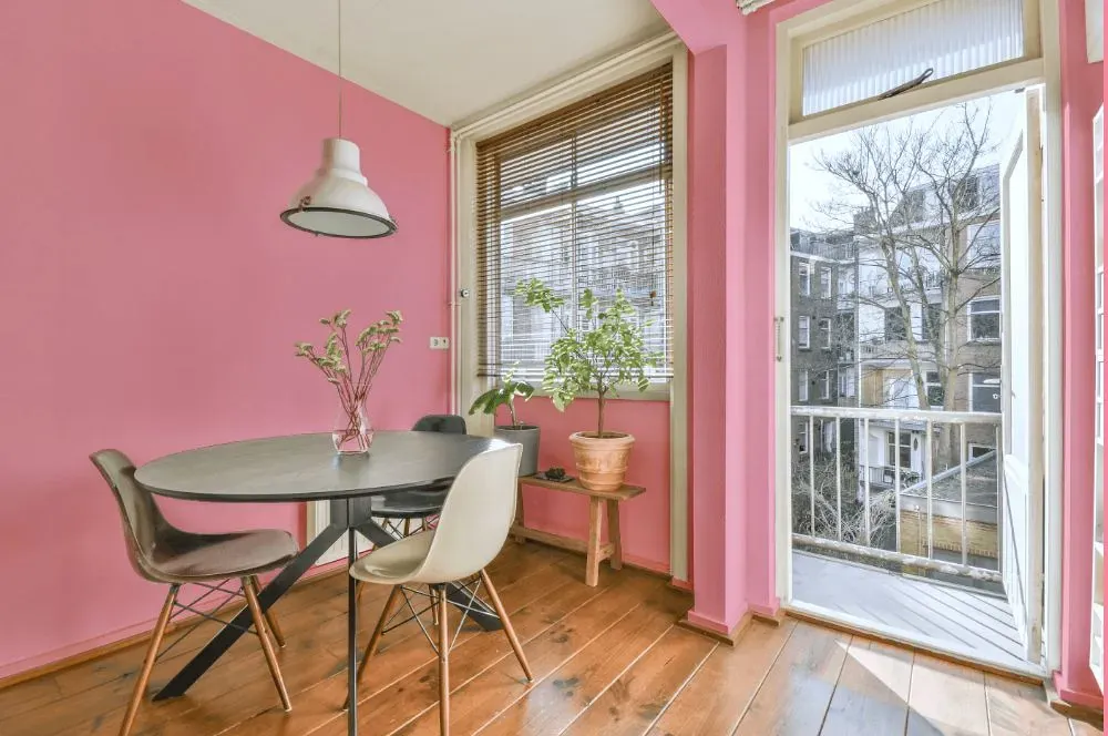 Benjamin Moore Coral Pink living room