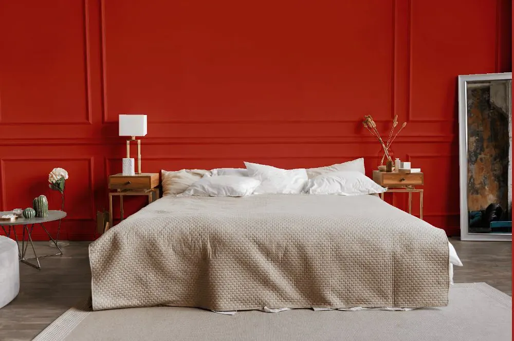 Benjamin Moore Cornwallis Red bedroom