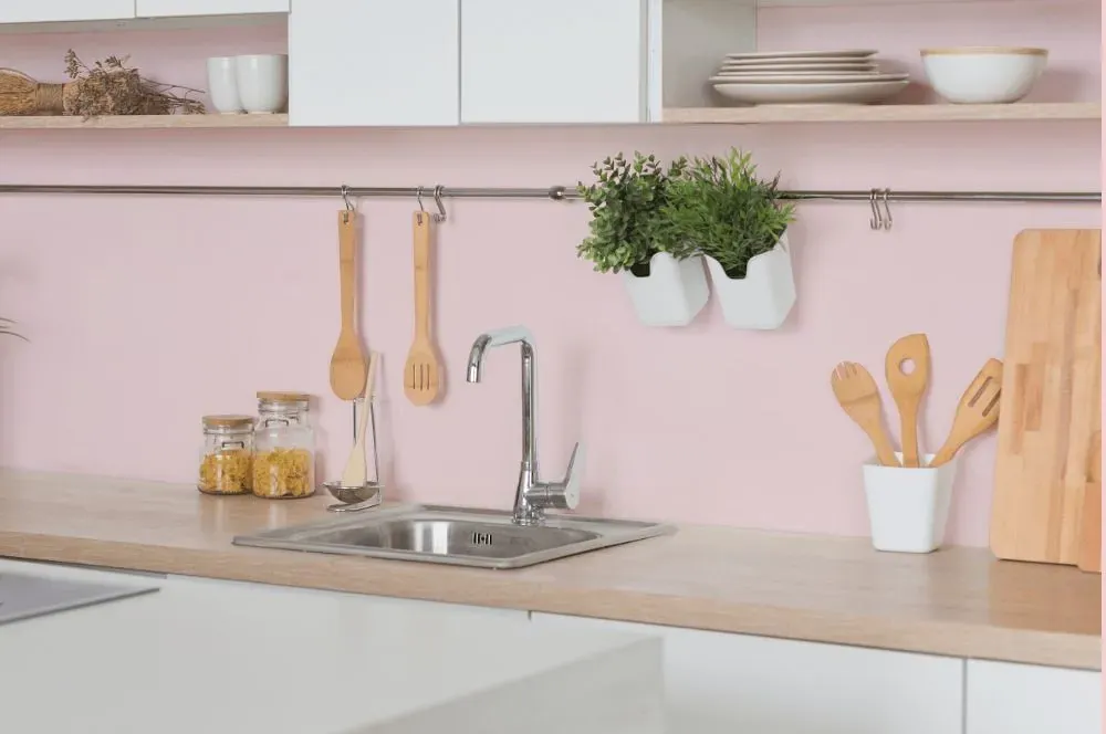 Benjamin Moore Cotton Candy kitchen backsplash