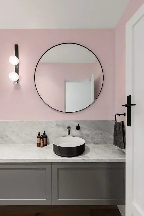 Benjamin Moore Cotton Candy minimalist bathroom