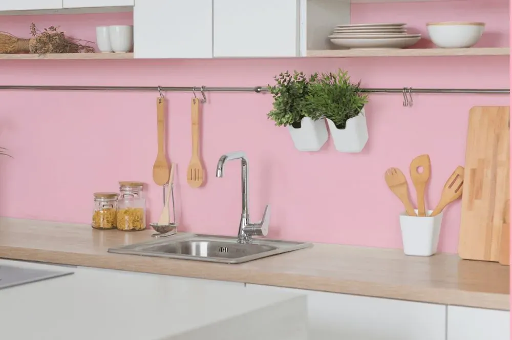 Benjamin Moore Country Pink kitchen backsplash