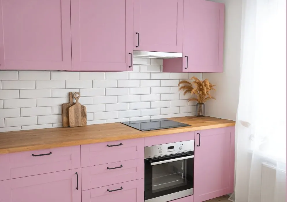 Benjamin Moore Countryside Pink kitchen cabinets