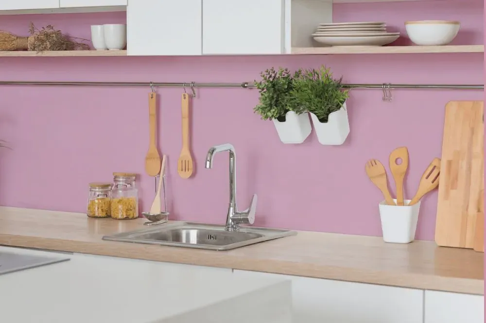 Benjamin Moore Countryside Pink kitchen backsplash