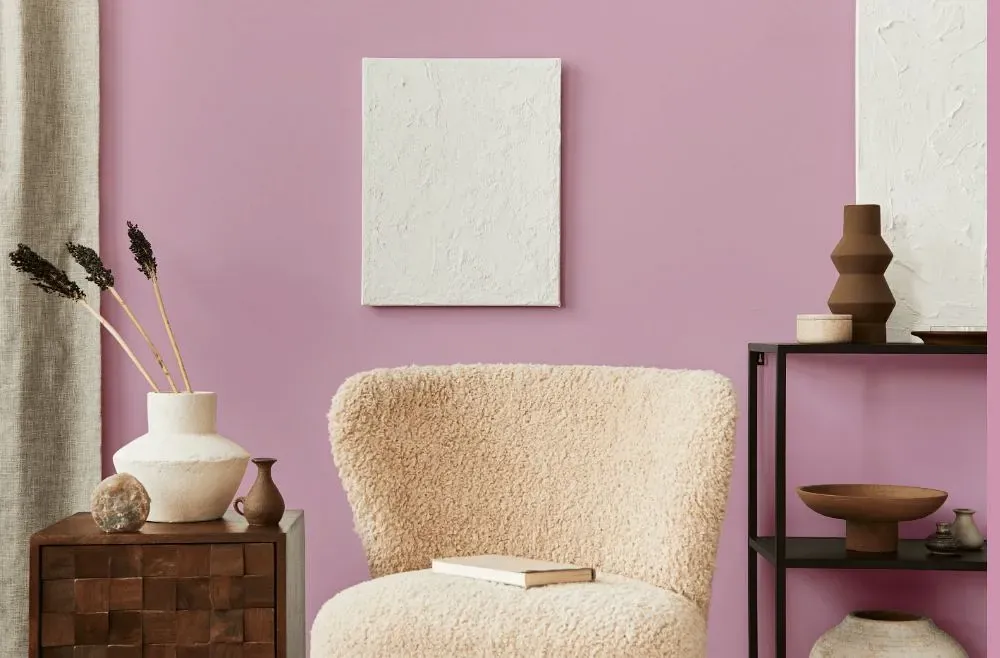 Benjamin Moore Countryside Pink living room interior