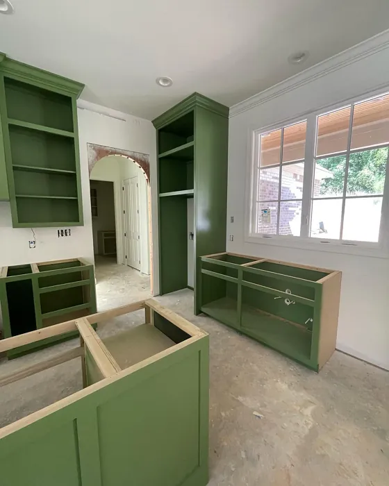 Benjamin Moore Courtyard Green Kitchen Cabinets Paint