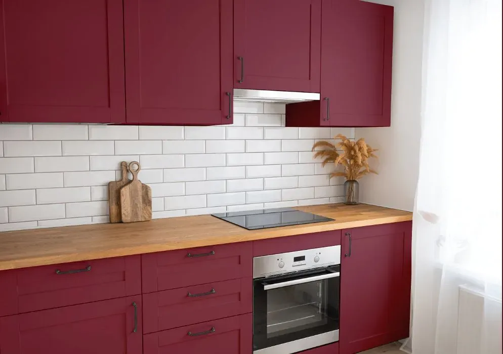 Benjamin Moore Cranberry Cocktail kitchen cabinets