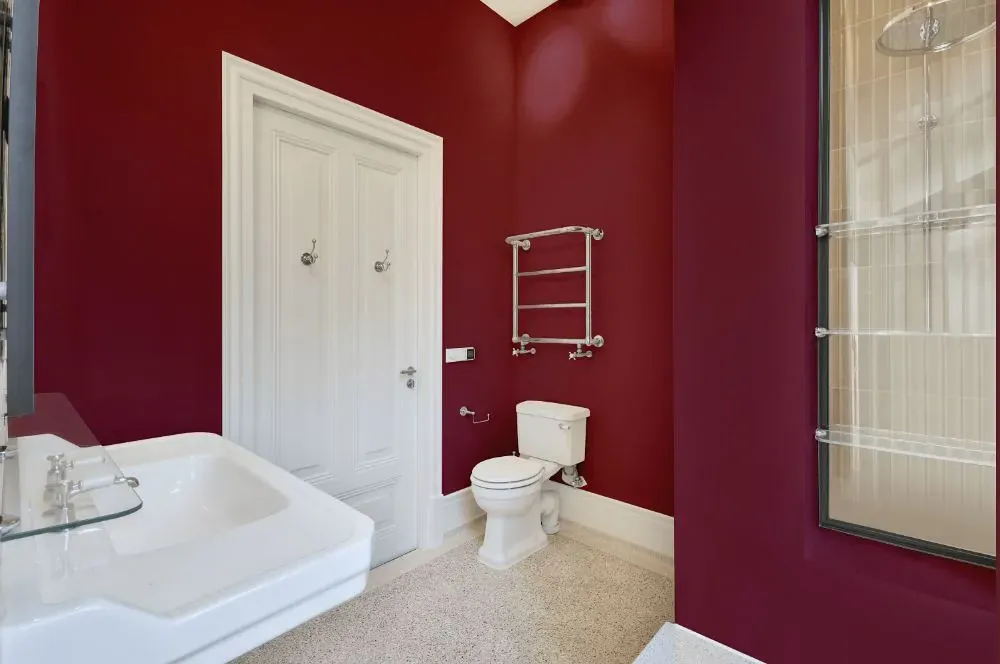 Benjamin Moore Cranberry Cocktail bathroom